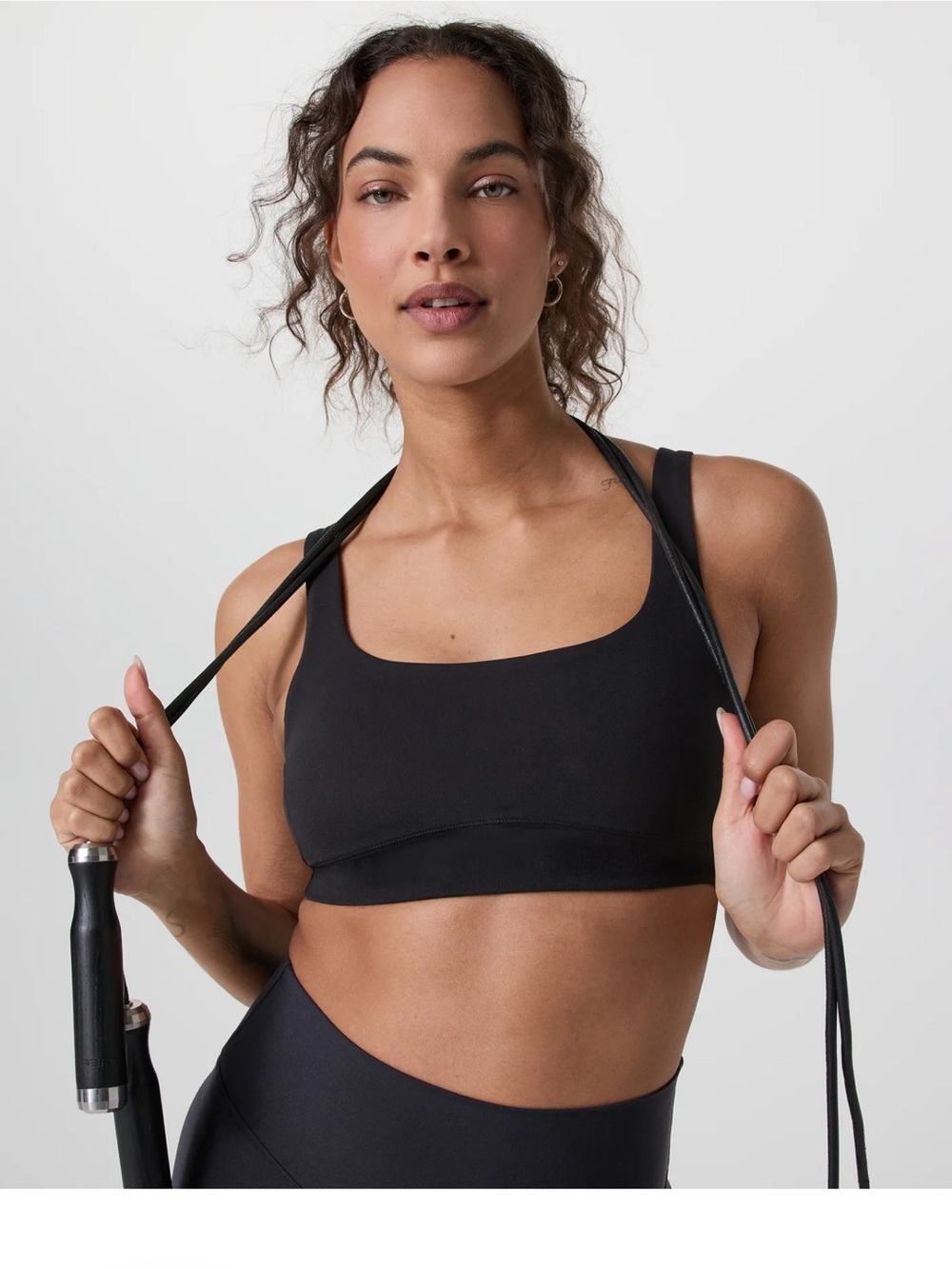 Vuori Black Scoop-Neck Sports Bralette